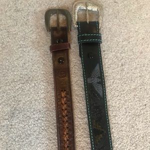 Men’s leather belts x 2